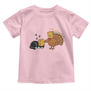Funny Thanksgiving Toddler T Shirt Turkey Fake Cat Meow TS14 Light Pink Print Your Wear