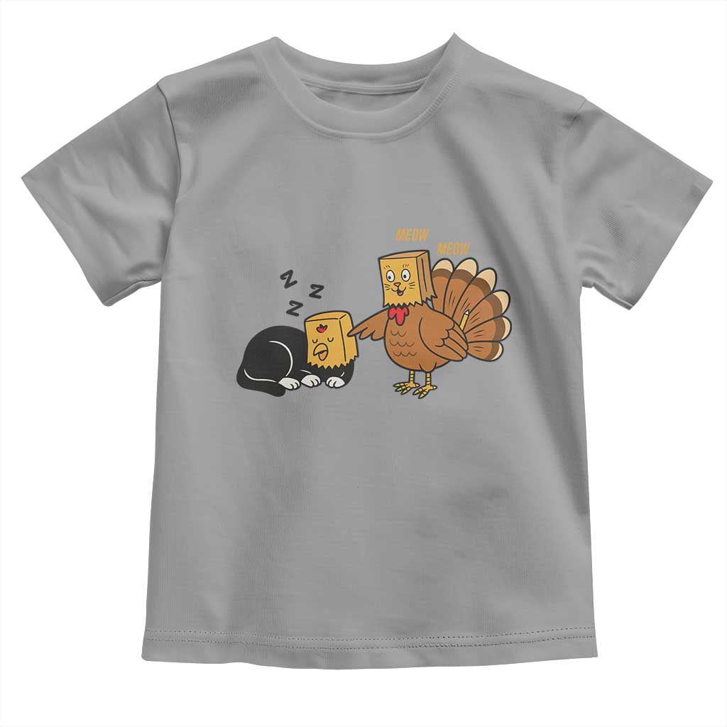 Funny Thanksgiving Toddler T Shirt Turkey Fake Cat Meow TS14 Sport Gray Print Your Wear
