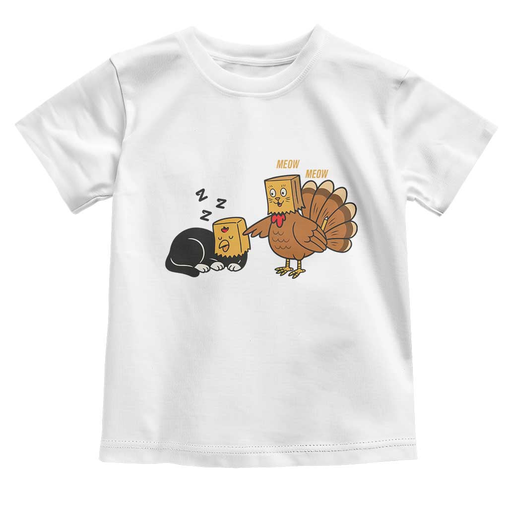 Funny Thanksgiving Toddler T Shirt Turkey Fake Cat Meow TS14 White Print Your Wear