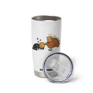 Funny Thanksgiving Tumbler Cup Turkey Fake Cat Meow TS14 Print Your Wear