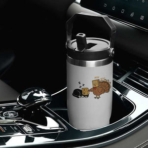 Funny Thanksgiving Flip Straw Tumbler Turkey Fake Cat Meow TS14 Print Your Wear