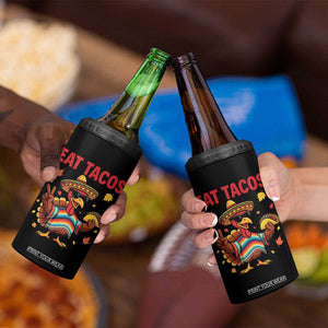 Funny Turkey Thanksgiving 4 in 1 Can Cooler Tumbler Eat Tacos TS14 Print Your Wear