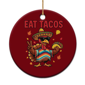Funny Turkey Thanksgiving Ceramic Ornament Eat Tacos TS14 1pc Red Print Your Wear