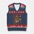 Funny Turkey Thanksgiving V-Neck Knit Sweater Vest Eat Tacos TS14 Navy Red Print Your Wear