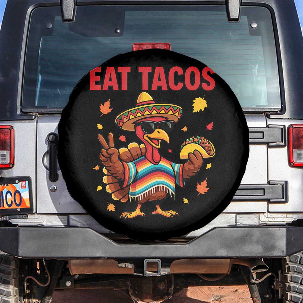 Funny Turkey Thanksgiving Spare Tire Cover Eat Tacos TS14 No hole Black Print Your Wear
