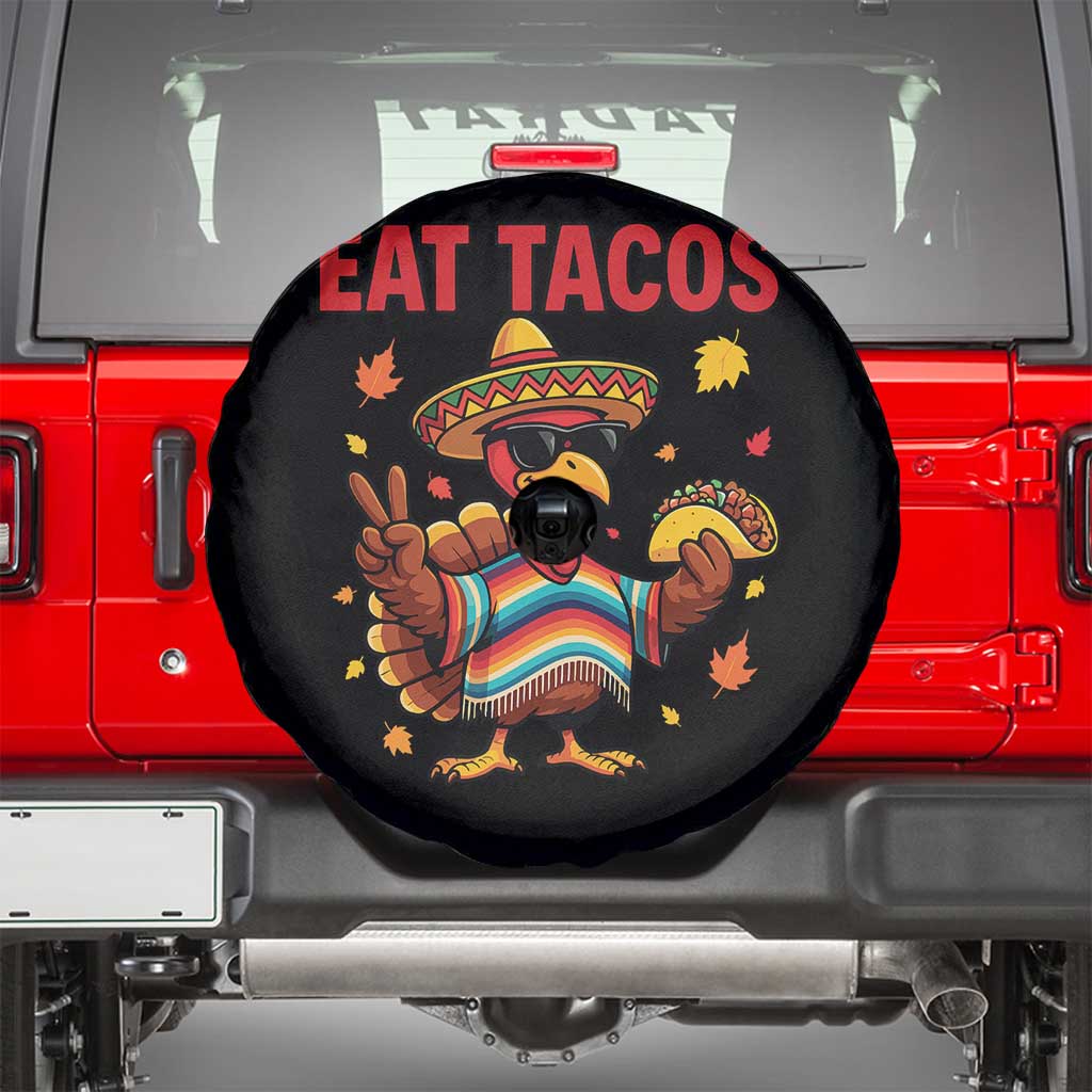 Funny Turkey Thanksgiving Spare Tire Cover Eat Tacos TS14 Black Print Your Wear