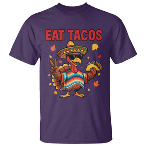 Funny Turkey Thanksgiving T Shirt Eat Tacos TS14 Purple Print Your Wear