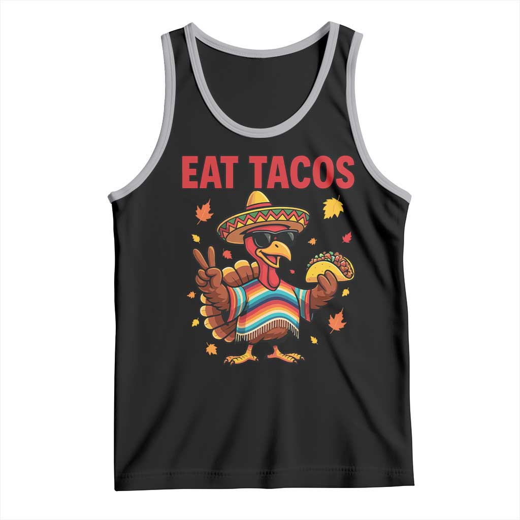Funny Turkey Thanksgiving Tank Top Eat Tacos TS14 Black Athletic Heather Print Your Wear