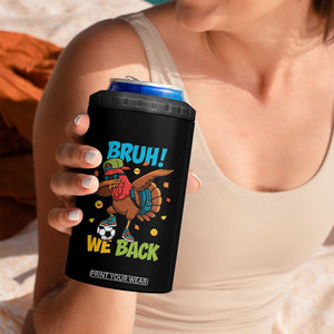 Funny Thanksgiving Turkey 4 in 1 Can Cooler Tumbler Bruh We Back To School TS14 Print Your Wear