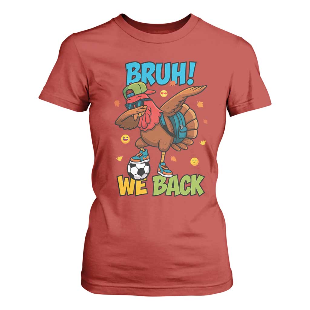 Funny Thanksgiving Turkey T Shirt For Women Bruh We Back To School - Print Your Wear