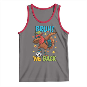 Funny Thanksgiving Turkey Tank Top Bruh We Back To School TS14 Deep Heather Red Print Your Wear
