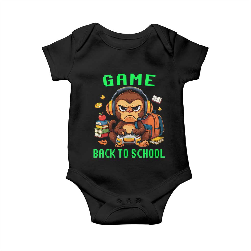 Funny Video Game Baby Onesie Cute Monkey Back To School - Print Your Wear