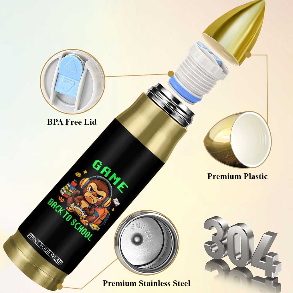 Funny Video Game Bullet Tumbler Cute Monkey Back To School TS14 Print Your Wear