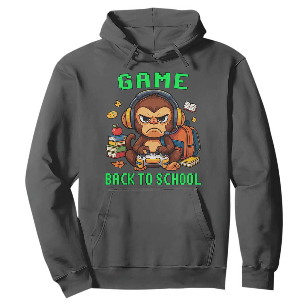 Funny Video Game Hoodie Cute Monkey Back To School TS14 Dark Heather Print Your Wear