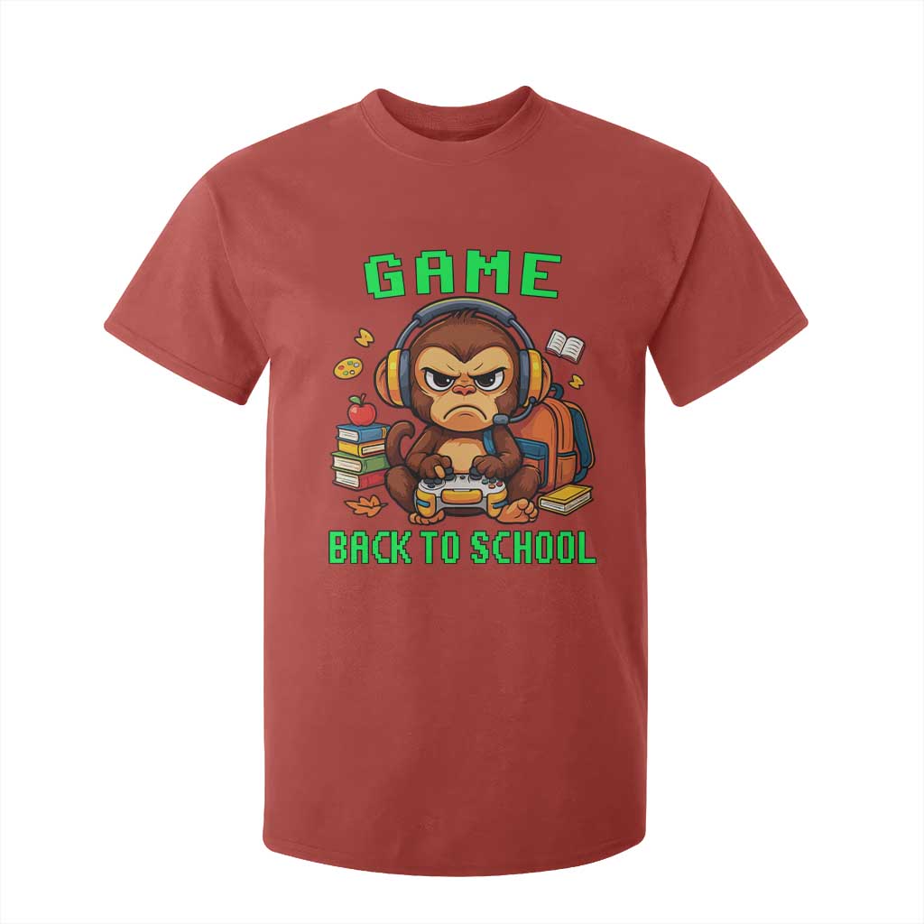 Funny Video Game T Shirt For Kid Cute Monkey Back To School TS14 Red Print Your Wear