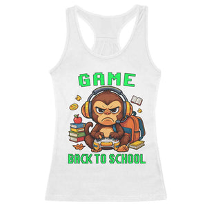 Funny Video Game Racerback Tank Top Cute Monkey Back To School TS14 White Print Your Wear