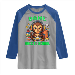 Funny Video Game Raglan Shirt Cute Monkey Back To School TS14 Sport Gray Royal Print Your Wear