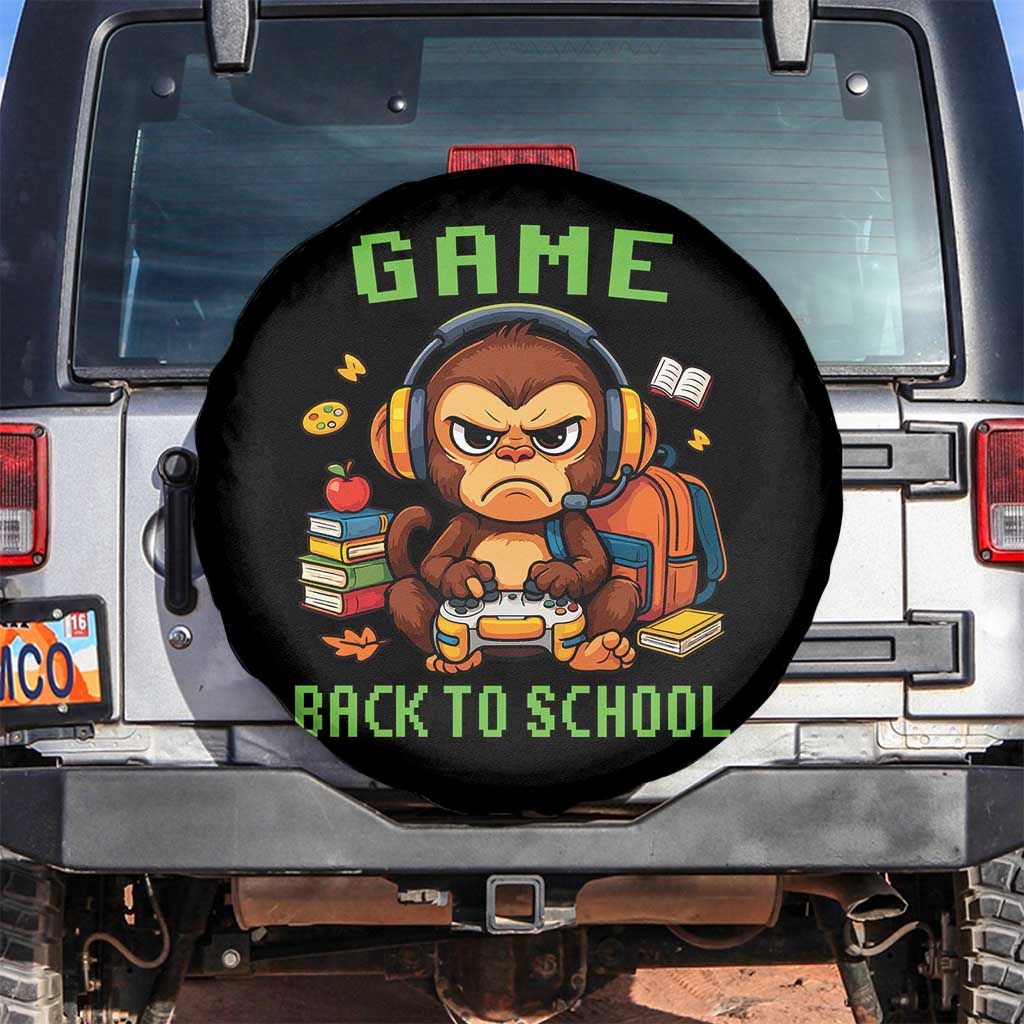 Funny Video Game Spare Tire Cover Cute Monkey Back To School TS14 No hole Black Print Your Wear