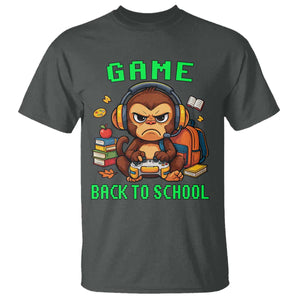 Funny Video Game T Shirt Cute Monkey Back To School TS14 Dark Heather Print Your Wear