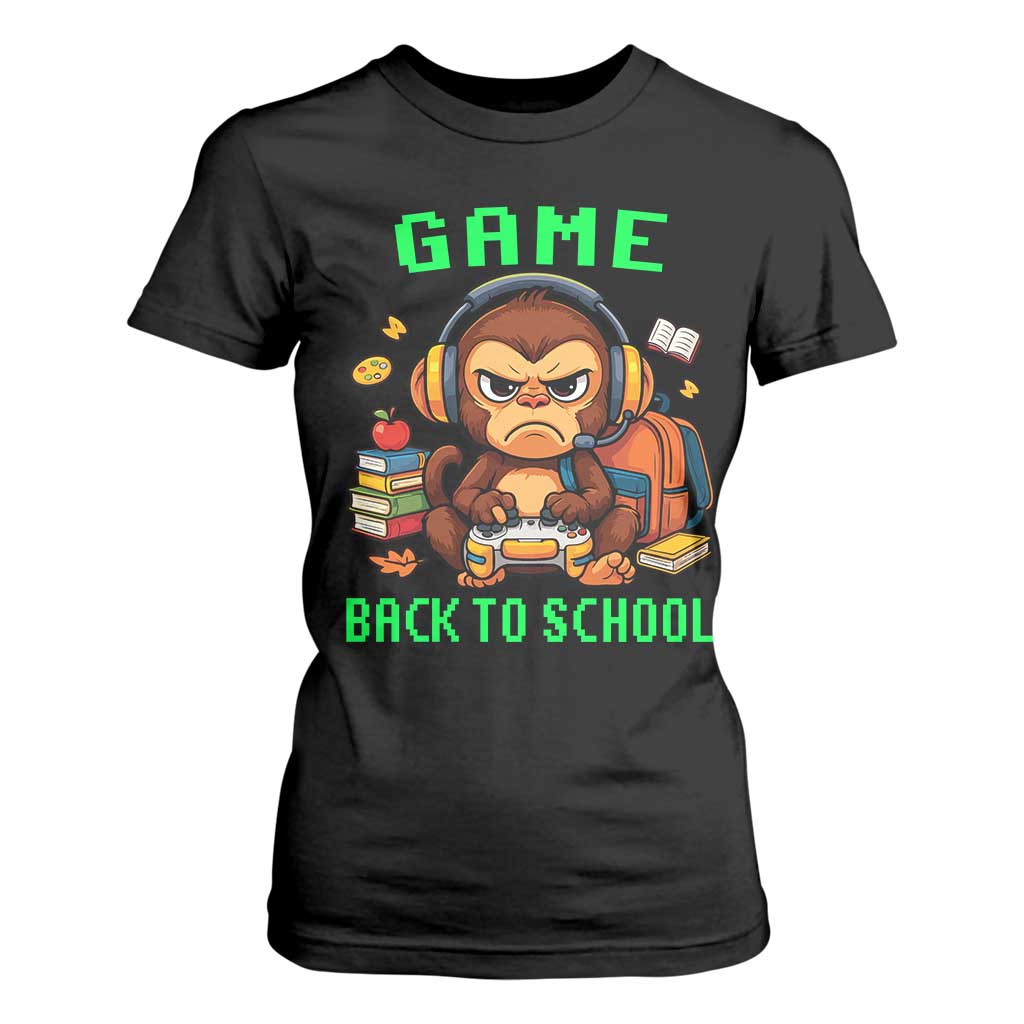 Funny Video Game T Shirt For Women Cute Monkey Back To School - Print Your Wear