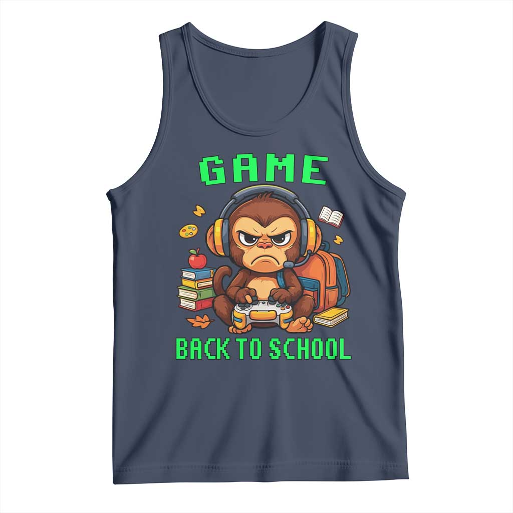 Funny Video Game Tank Top Cute Monkey Back To School TS14 Navy Print Your Wear