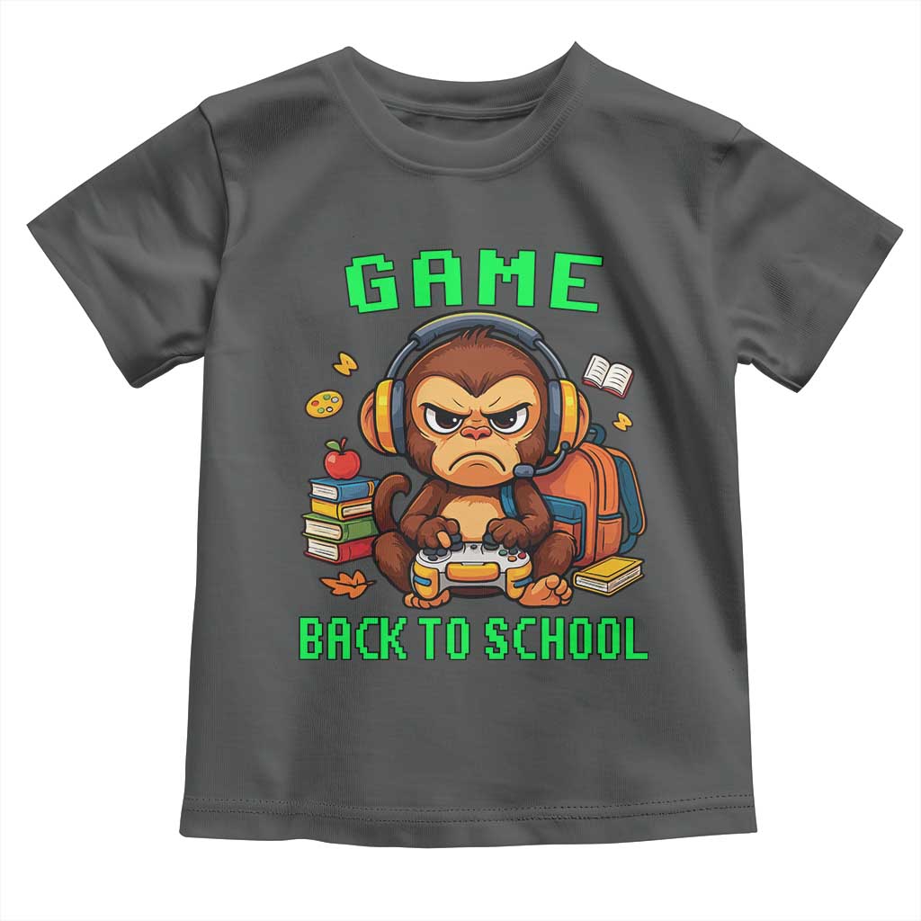 Funny Video Game Toddler T Shirt Cute Monkey Back To School TS14 Dark Heather Print Your Wear