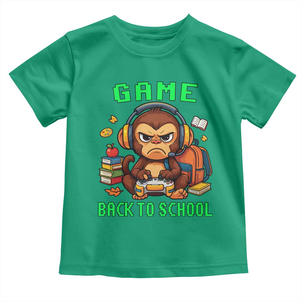 Funny Video Game Toddler T Shirt Cute Monkey Back To School TS14 Irish Green Print Your Wear