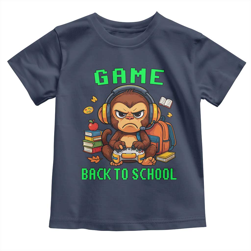 Funny Video Game Toddler T Shirt Cute Monkey Back To School TS14 Navy Print Your Wear