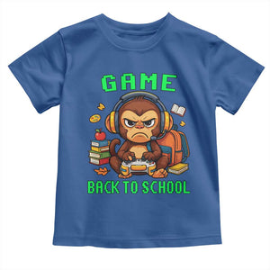 Funny Video Game Toddler T Shirt Cute Monkey Back To School TS14 Royal Blue Print Your Wear