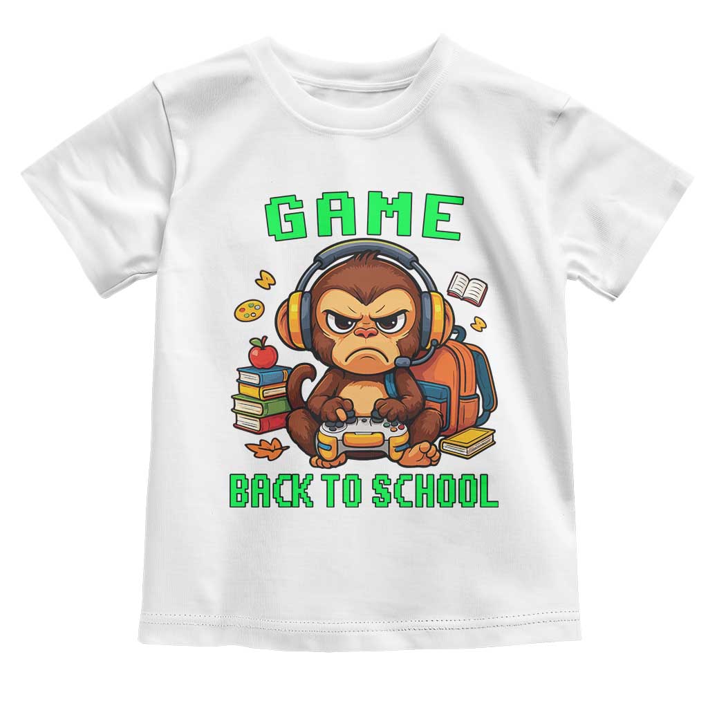Funny Video Game Toddler T Shirt Cute Monkey Back To School TS14 White Print Your Wear