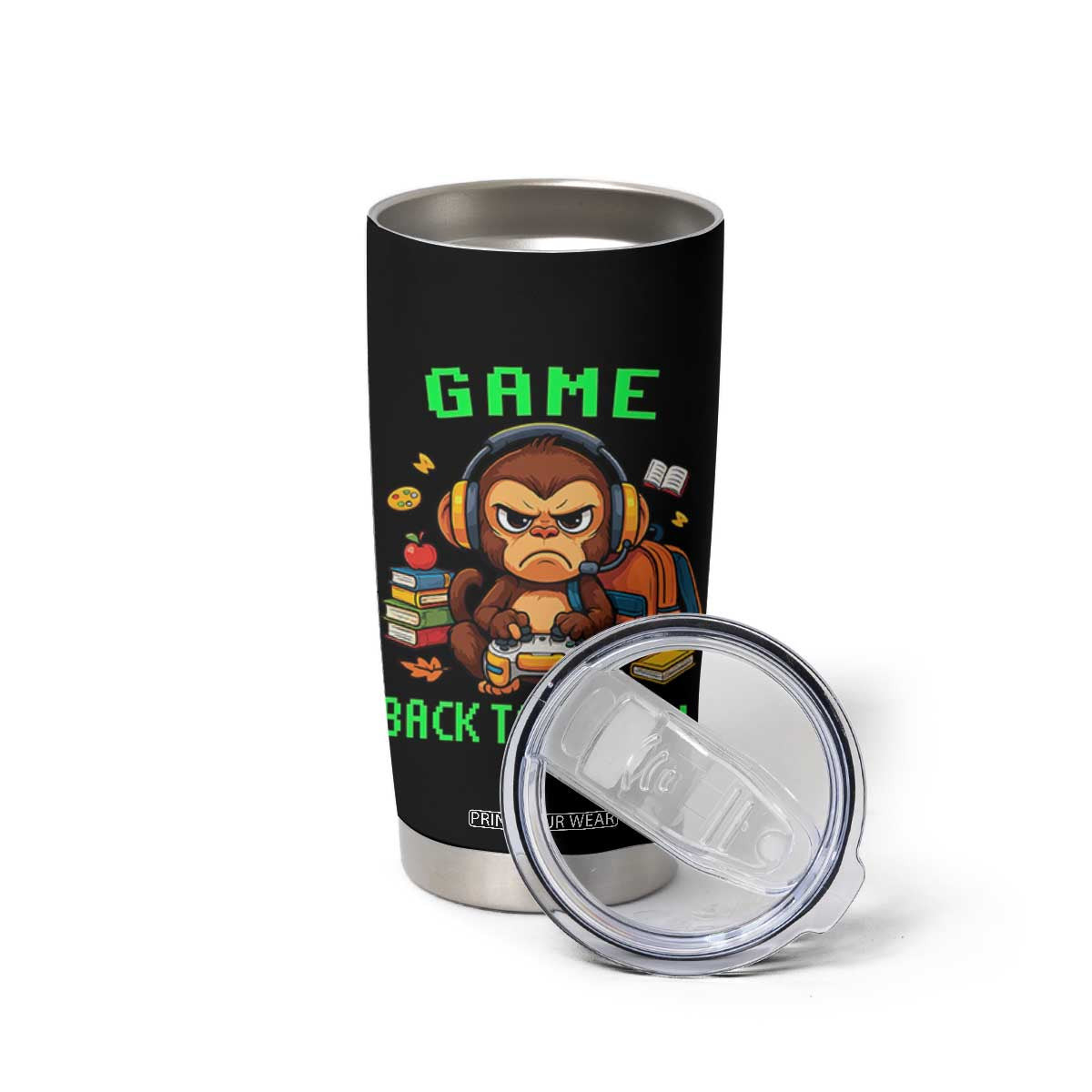 Funny Video Game Tumbler Cup Cute Monkey Back To School TS14 Print Your Wear