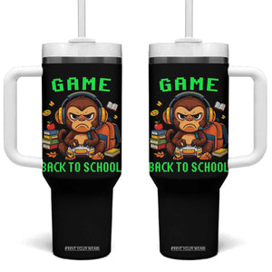 Funny Video Game Tumbler With Handle Cute Monkey Back To School TS14 One Size: 40 oz Black Print Your Wear