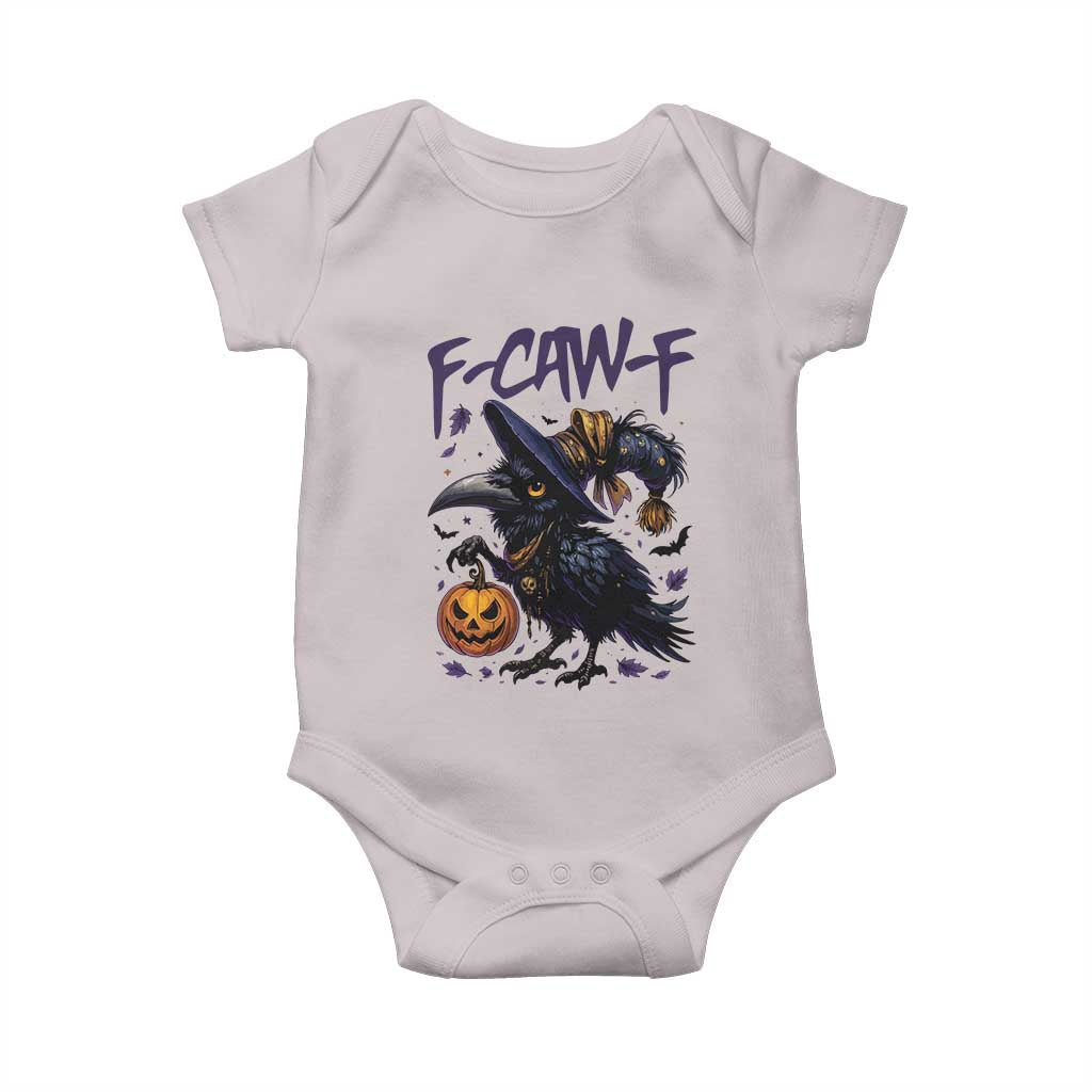 F Caw F Black Crow Halloween Meme Baby Onesie TS14 Ice Gray Print Your Wear