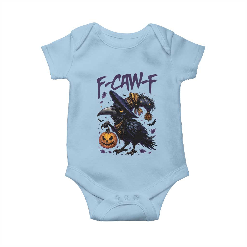 F Caw F Black Crow Halloween Meme Baby Onesie TS14 Light Blue Print Your Wear