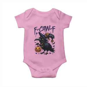 F Caw F Black Crow Halloween Meme Baby Onesie TS14 Light Pink Print Your Wear