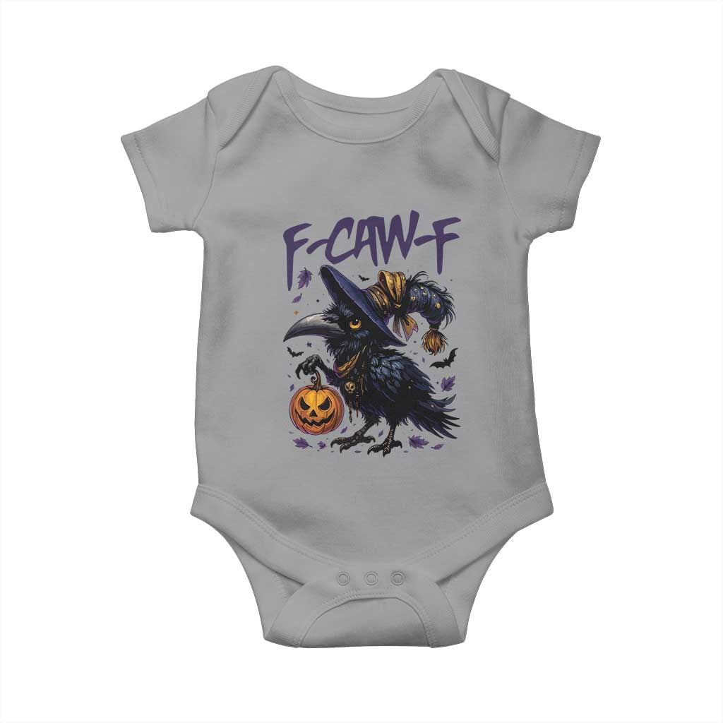 F Caw F Black Crow Halloween Meme Baby Onesie TS14 Sport Gray Print Your Wear