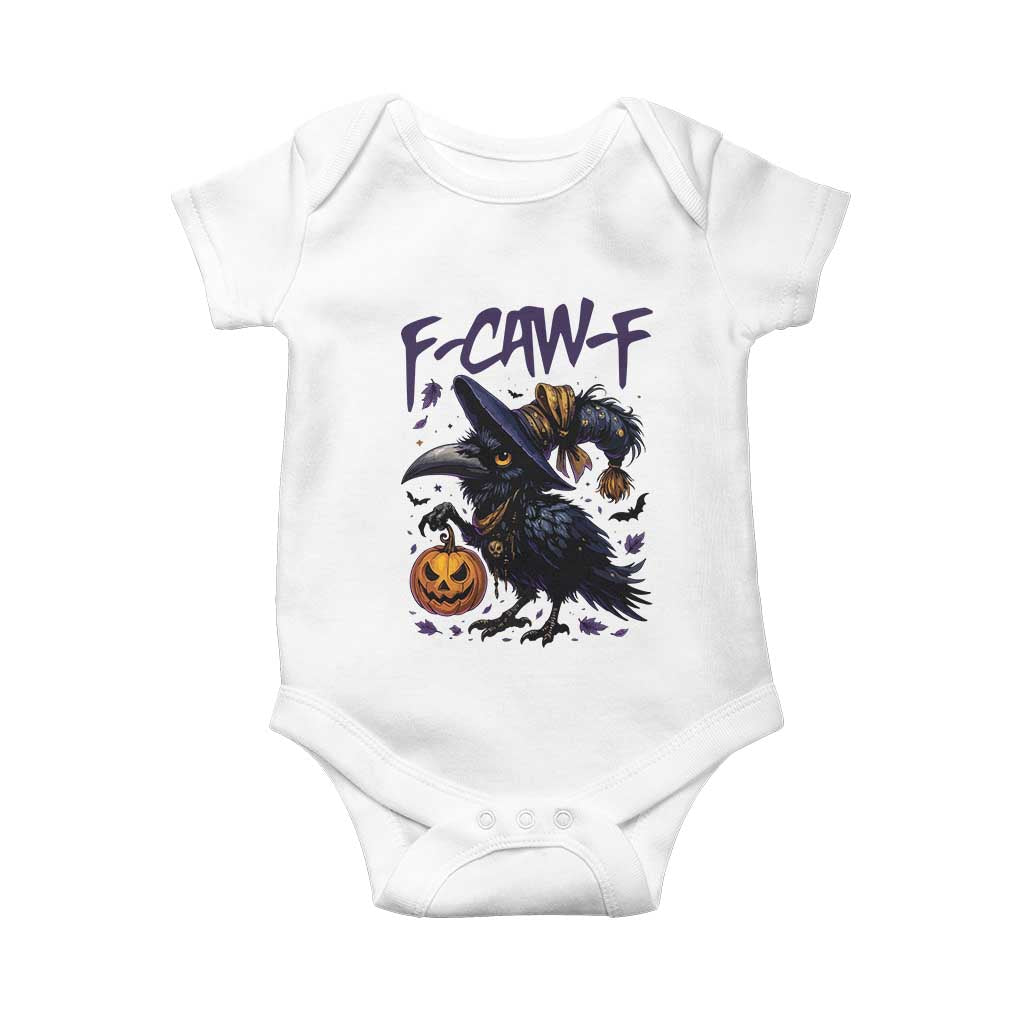 F Caw F Black Crow Halloween Meme Baby Onesie - Print Your Wear