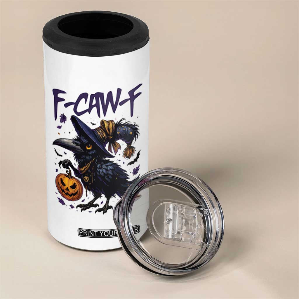F Caw F Black Crow Halloween Meme 4 in 1 Can Cooler Tumbler TS14 Print Your Wear