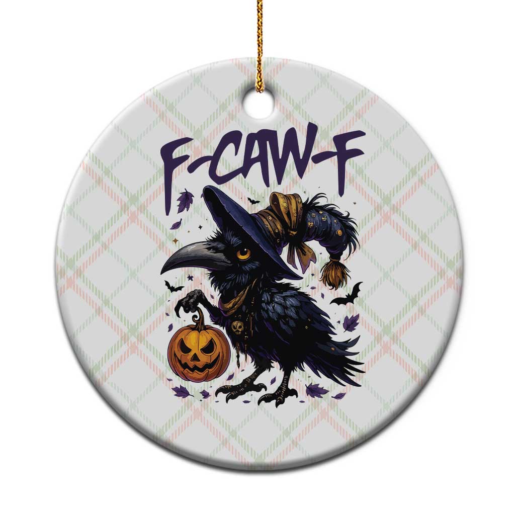 F Caw F Black Crow Halloween Meme Ceramic Ornament TS14 1pc Christmas Plaid Print Your Wear