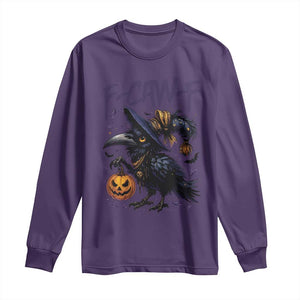 F Caw F Black Crow Halloween Meme Long Sleeve Shirt TS14 Purple Print Your Wear