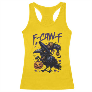 F Caw F Black Crow Halloween Meme Racerback Tank Top TS14 Daisy Print Your Wear