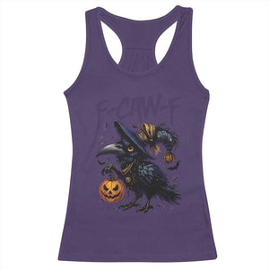 F Caw F Black Crow Halloween Meme Racerback Tank Top TS14 Purple Print Your Wear