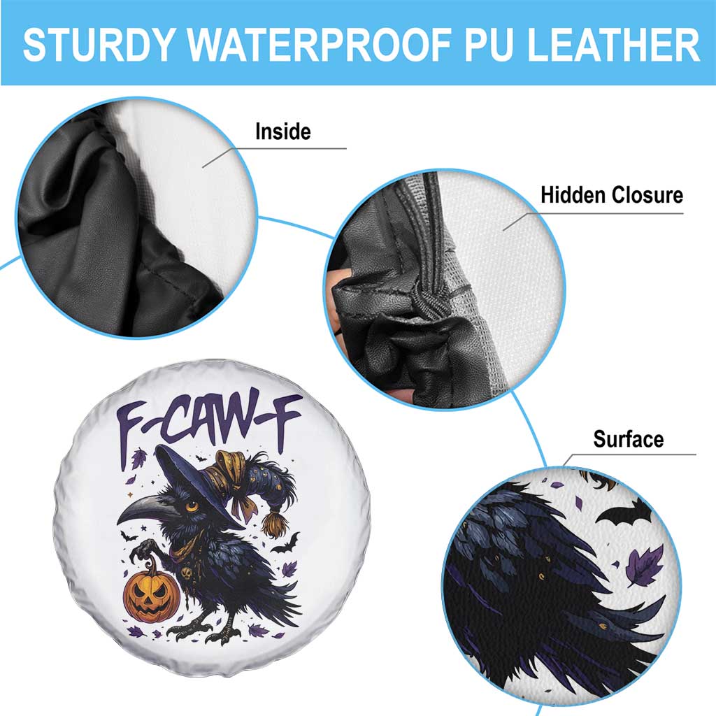 F Caw F Black Crow Halloween Meme Spare Tire Cover TS14 Print Your Wear