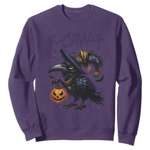 F Caw F Black Crow Halloween Meme Sweatshirt TS14 Purple Print Your Wear