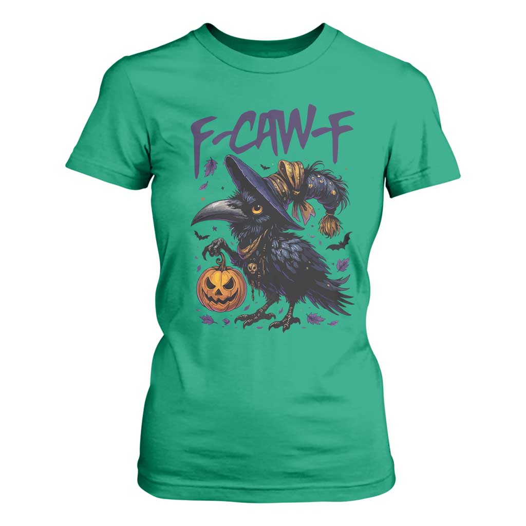 F Caw F Black Crow Halloween Meme T Shirt For Women - Print Your Wear