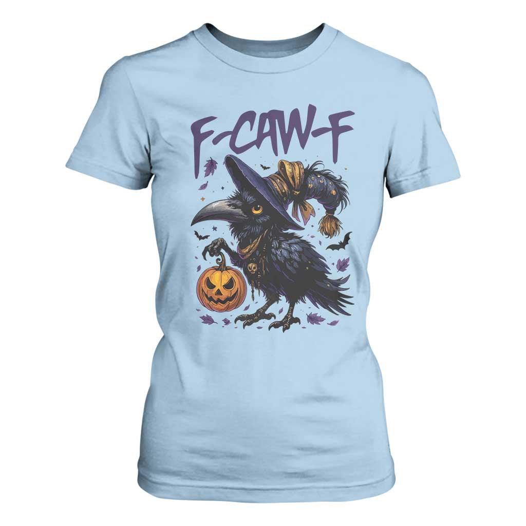 F Caw F Black Crow Halloween Meme T Shirt For Women TS14 Light Blue Print Your Wear