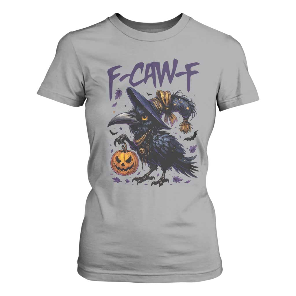 F Caw F Black Crow Halloween Meme T Shirt For Women TS14 Sport Gray Print Your Wear