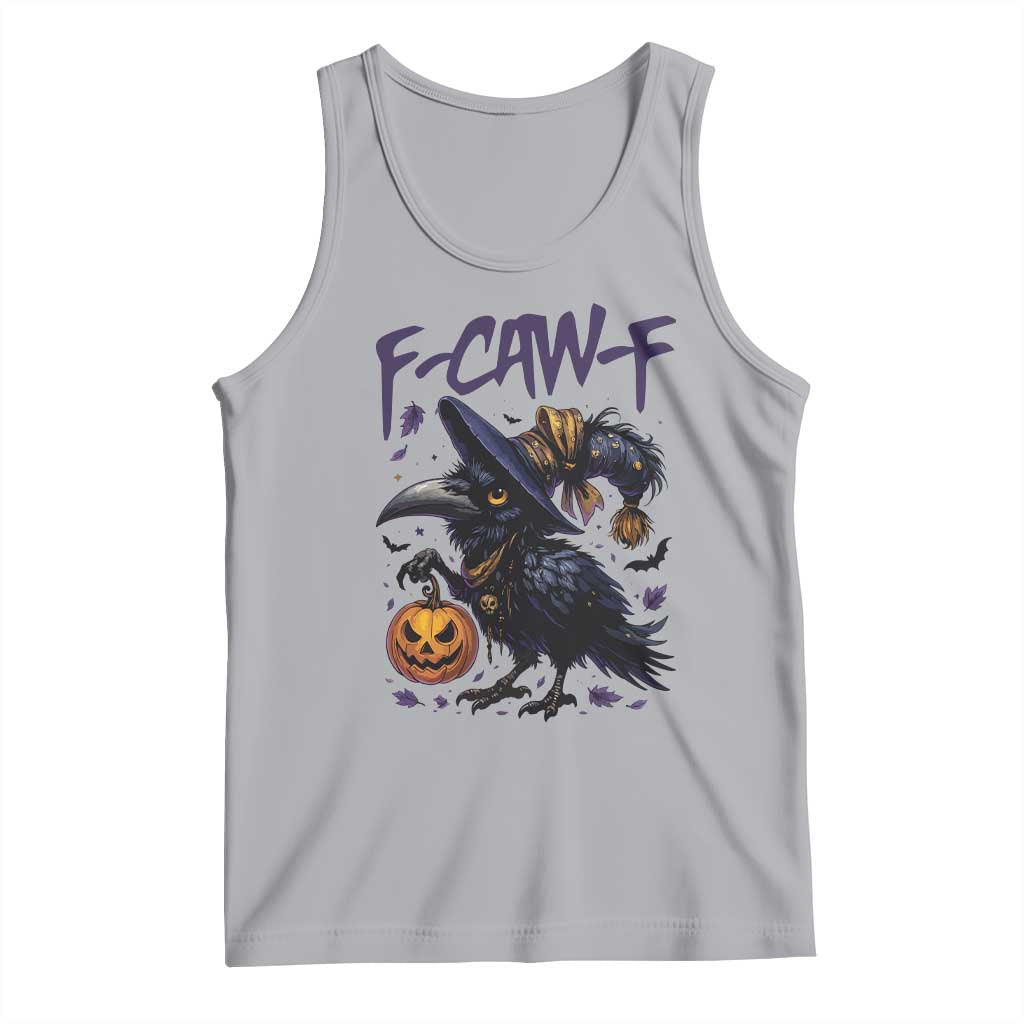 F Caw F Black Crow Halloween Meme Tank Top TS14 Athletic Heather Print Your Wear