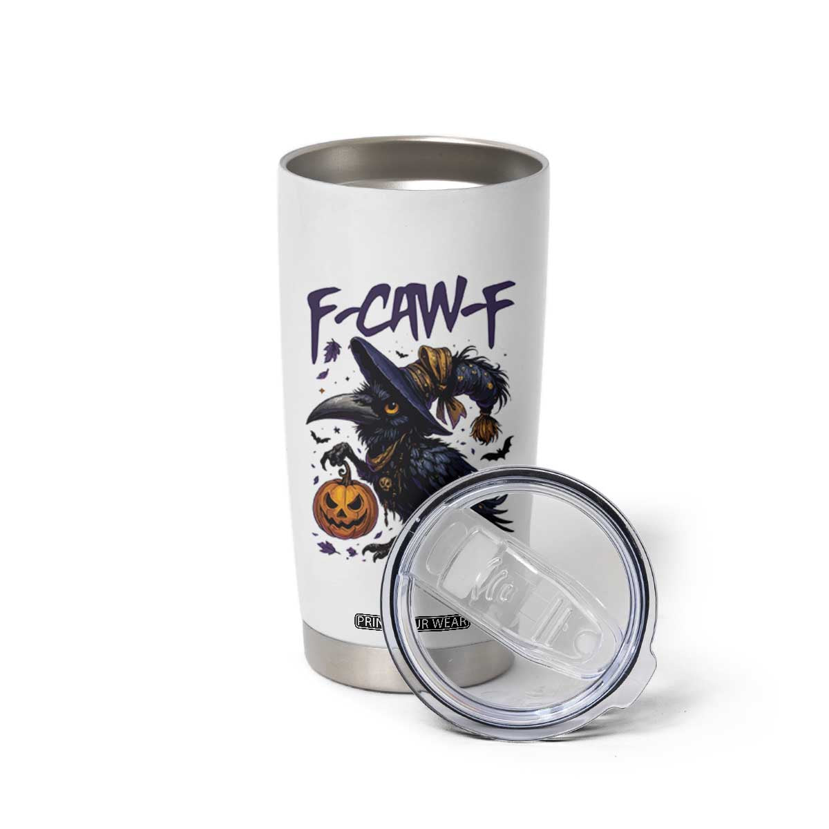 F Caw F Black Crow Halloween Meme Tumbler Cup TS14 Print Your Wear