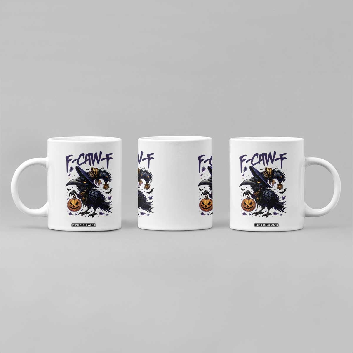 F Caw F Black Crow Halloween Meme Coffee Mug TS14 Print Your Wear